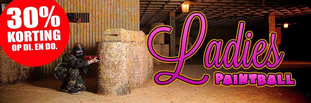 Ladies Paintball: 30% korting op dinsdag en donderdag